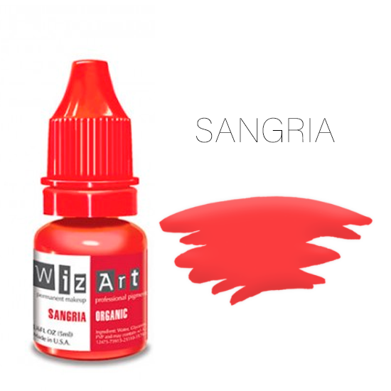 Пигмент WizArt Organic Sangria 10 мл. для татуажа и перманентного макияжа